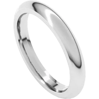 White Gold Comfort-Fit Half Round Band 5C High Polish