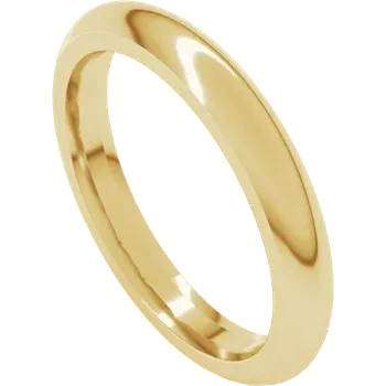 Yellow Gold Comfort-Fit Half Round Band 5C High Polish