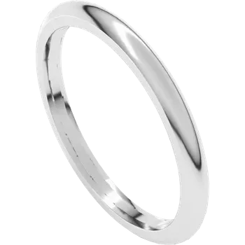 White Gold Comfort-Fit Half Round Band 5C High Polish