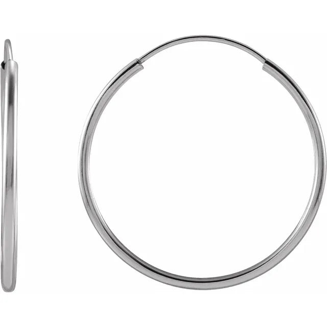 Sterling Silver Endless Hoop Earrings - Minimal Silver Huggie Hoops (10mm & 20mm) 5C