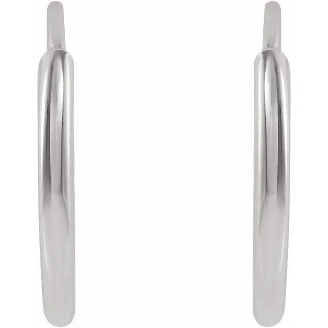 Sterling Silver Endless Hoop Earrings - Minimal Silver Huggie Hoops (10mm & 20mm) 5C