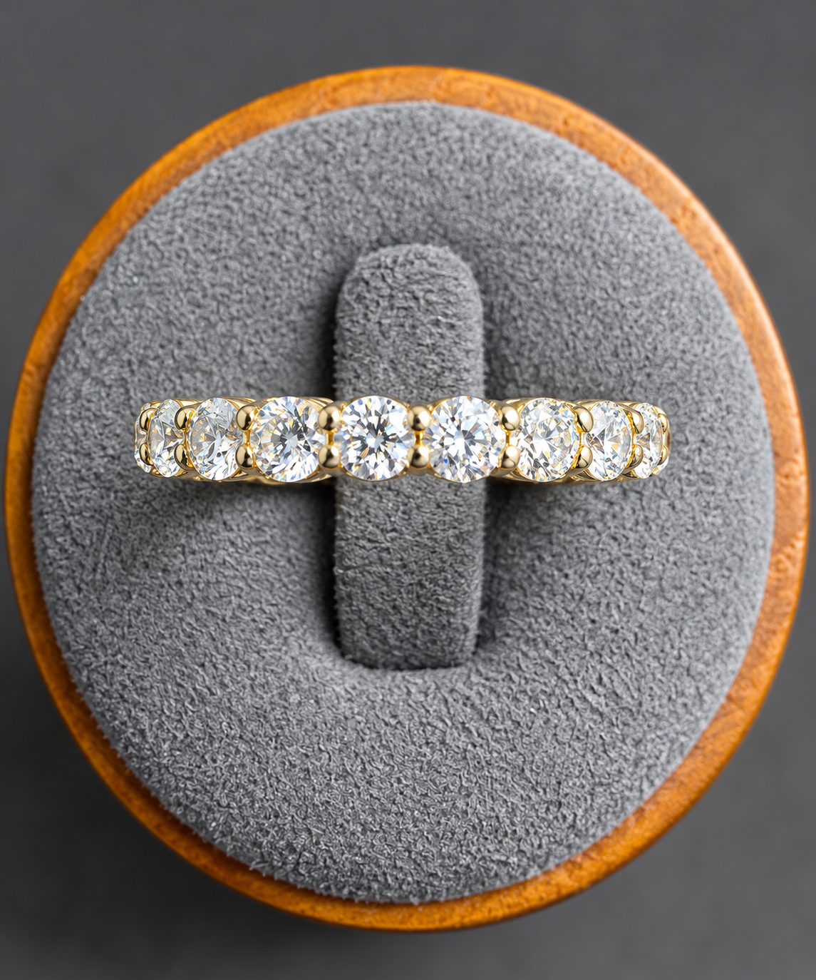 1.53 CTW Lab Grown Diamond Eternity Band in 10K Yellow Gold – Size 6