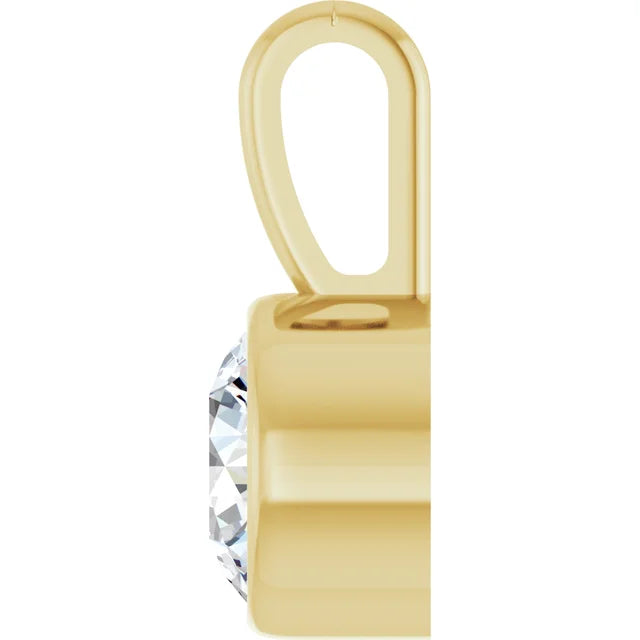 3 ct IGI Certified Lab-Grown Bezel Pendant Necklace - D Color VS1 Ideal Cut 14k Yellow Gold 5C