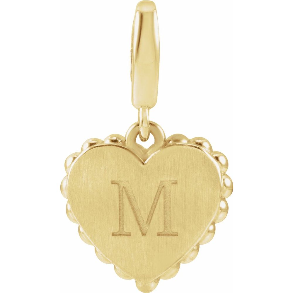14K Yellow Gold Engravable Heart Charm/Pendant 5C