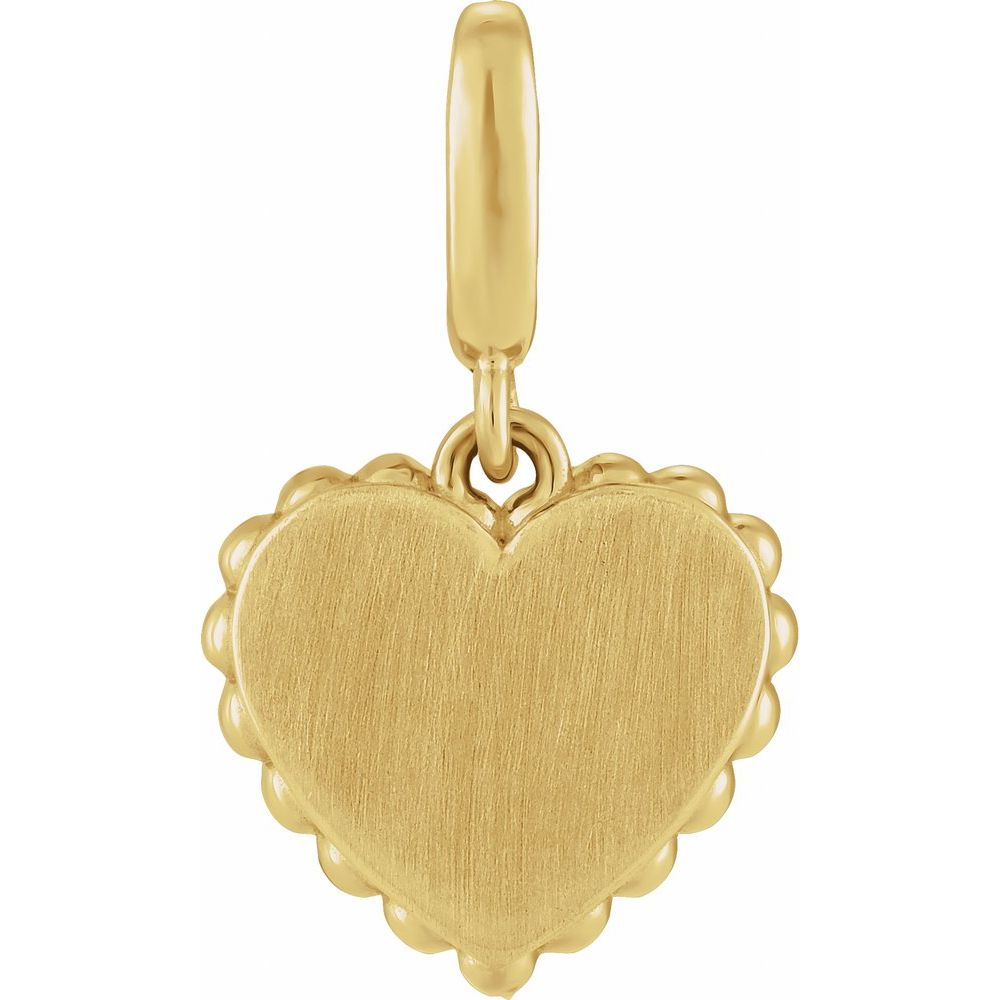 14K Yellow Gold Engravable Heart Charm/Pendant 5C