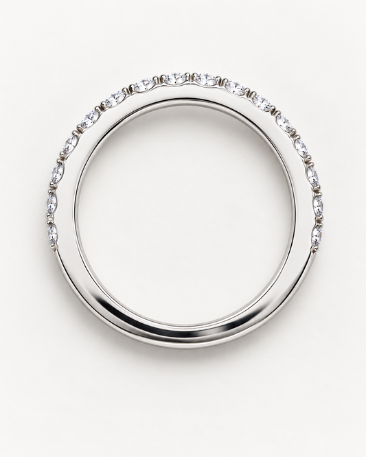 French-Set Lab- Grown Diamond Wedding Band – 0.57 CTW - 14K White Gold | D–F VS–VVS