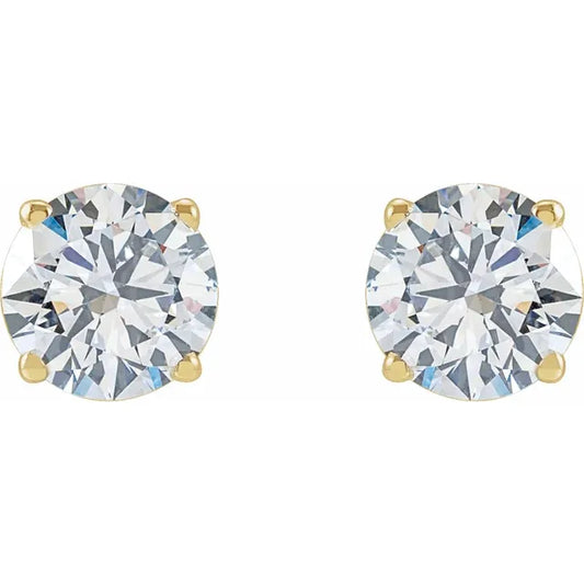 5/8 CTW Lab-Grown Diamond Stud Earrings - Round Brilliant F+ VS Diamonds in 14k Yellow or White Gold 5C