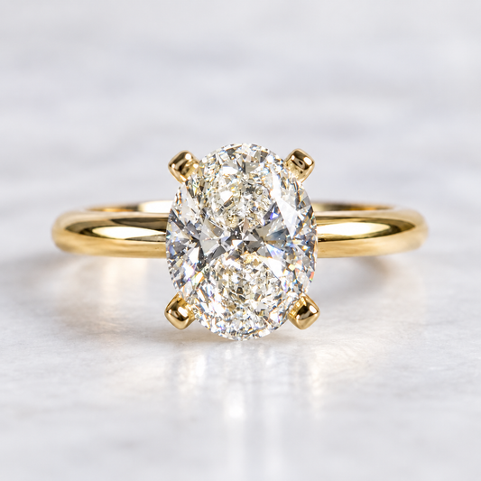 1.00 Ct Oval Lab-Grown Diamond Solitaire Engagement Ring –  E- VS1 - 14K Yellow Gold | IGI Certified