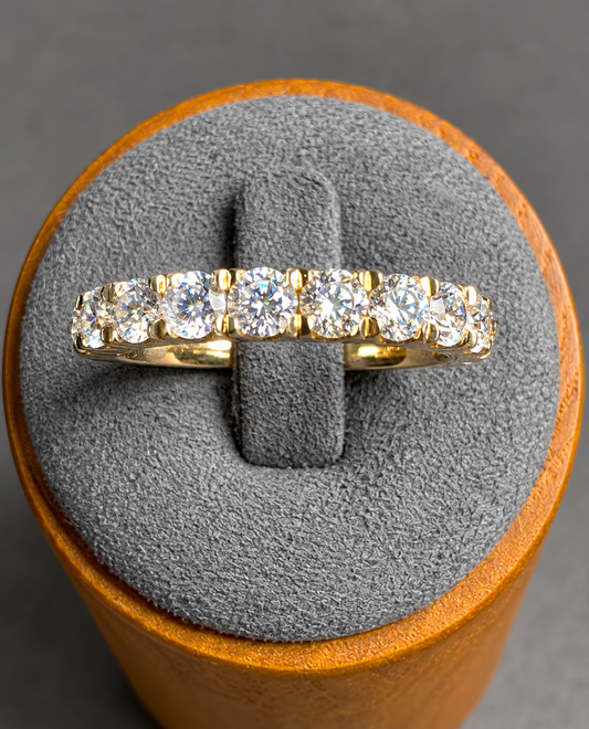 1.23 CTW French-Set Lab-Grown Diamond Band in 14K Yellow Gold | DEF VS–VVS