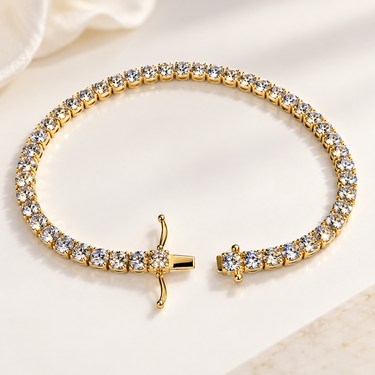 6.03 CTW Lab-Grown Diamond Tennis Bracelet – 10K Yellow Gold | D–E Color, VS–VVS Clarity | IGI Certified