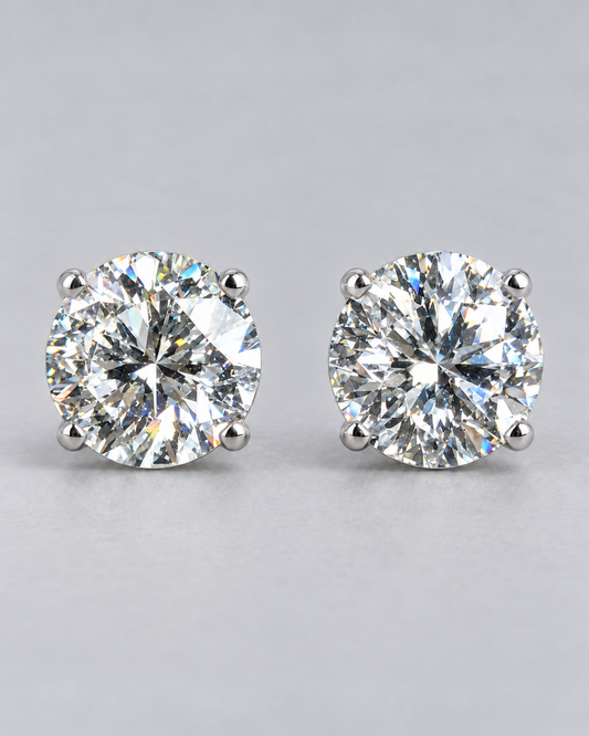 6 CTW IGI Certified Round Brilliant Lab-Grown Diamond Stud Earrings | E VS1 | Ideal Cut | 14K White Gold