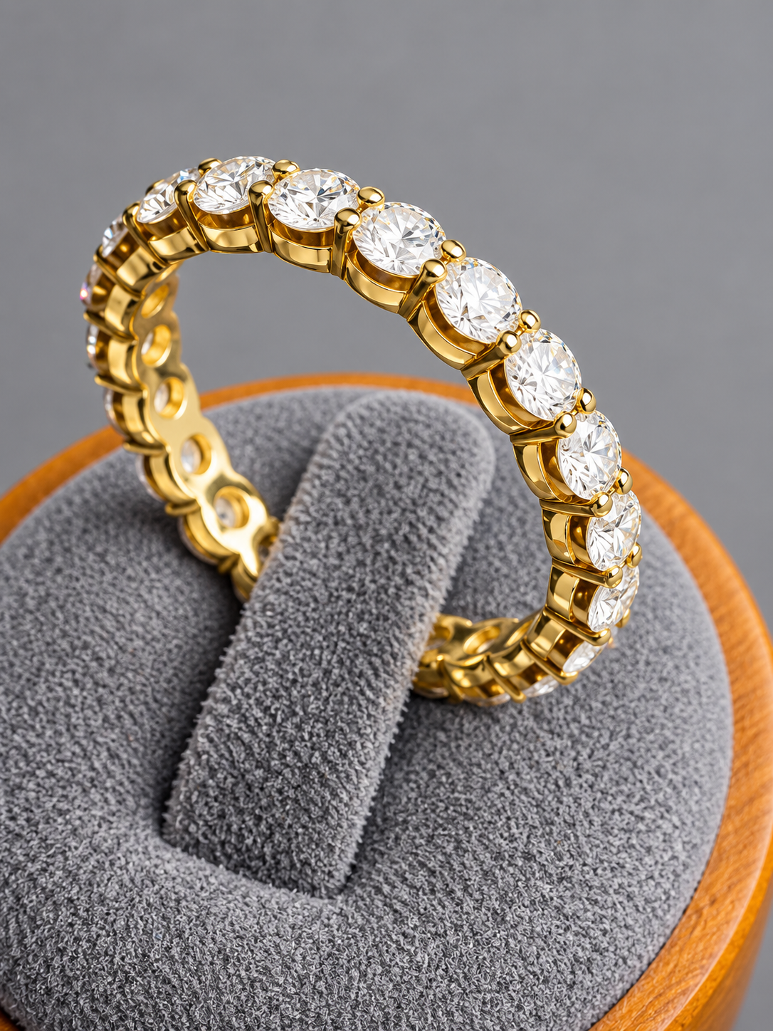 1.53 CTW Lab Grown Diamond Eternity Band in 10K Yellow Gold – Size 6