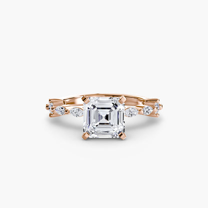 Solitaire Engagement Ring with Eternity Pavé Band
