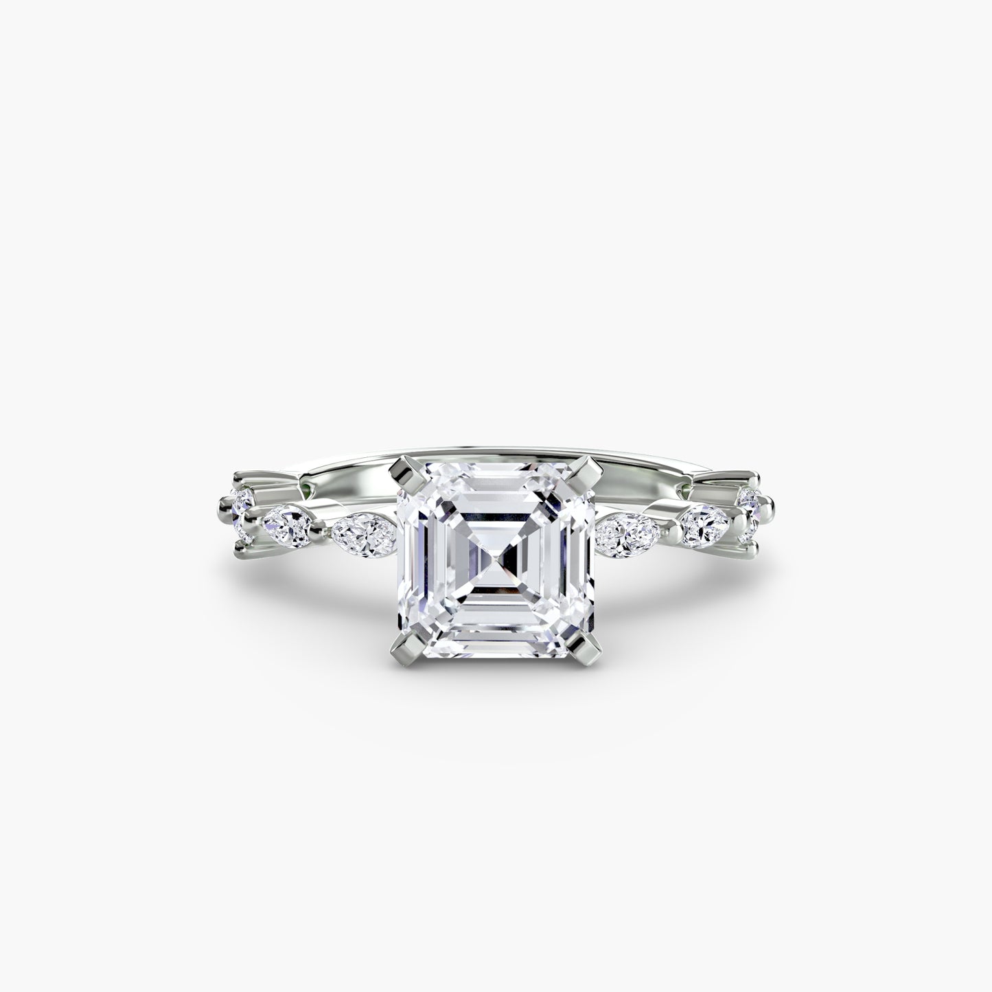 Solitaire Engagement Ring with Eternity Pavé Band