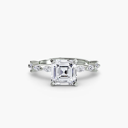 Solitaire Engagement Ring with Eternity Pavé Band