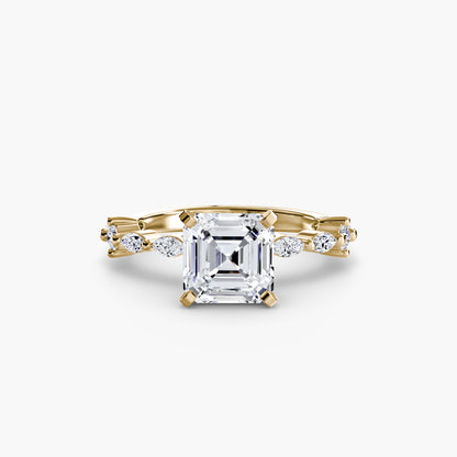 Solitaire Engagement Ring with Eternity Pavé Band