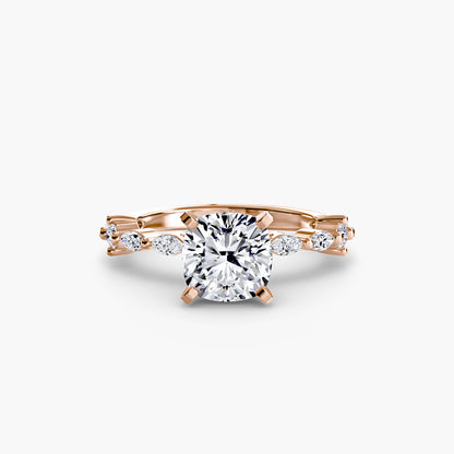 Solitaire Engagement Ring with Eternity Pavé Band