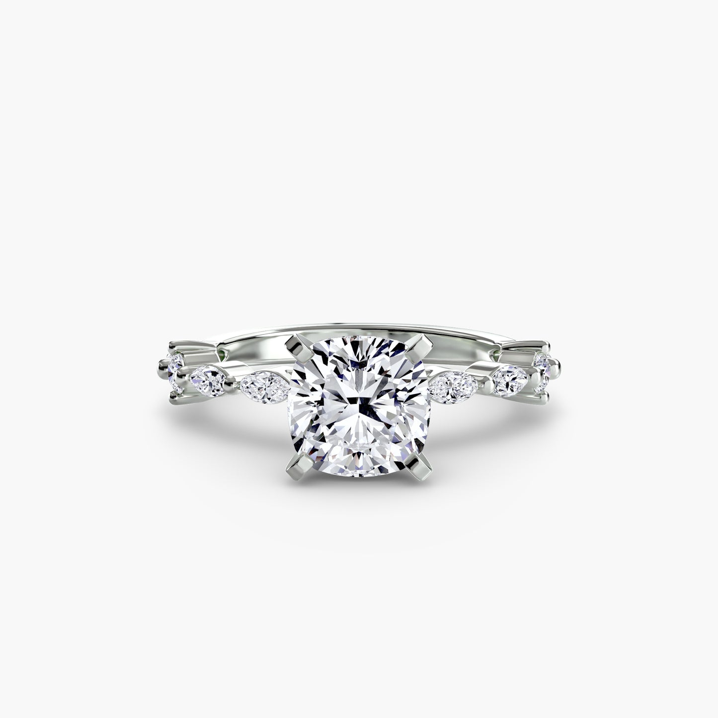 Solitaire Engagement Ring with Eternity Pavé Band