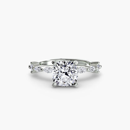 Solitaire Engagement Ring with Eternity Pavé Band