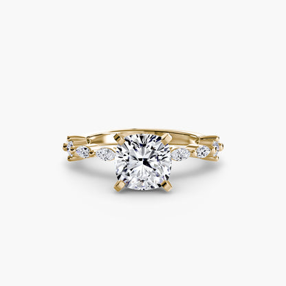 Solitaire Engagement Ring with Eternity Pavé Band