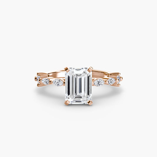 Solitaire Engagement Ring with Eternity Pavé Band