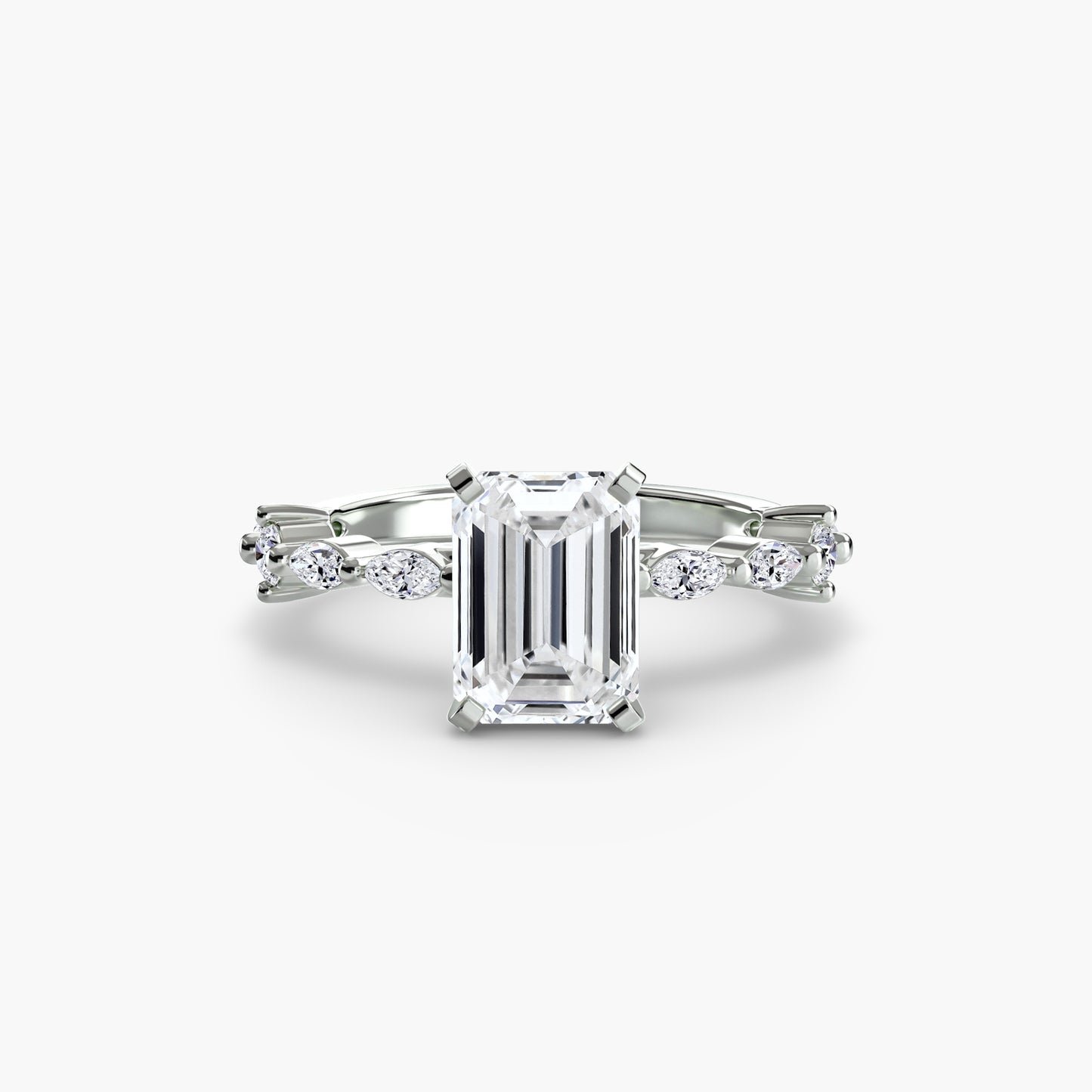 Solitaire Engagement Ring with Eternity Pavé Band