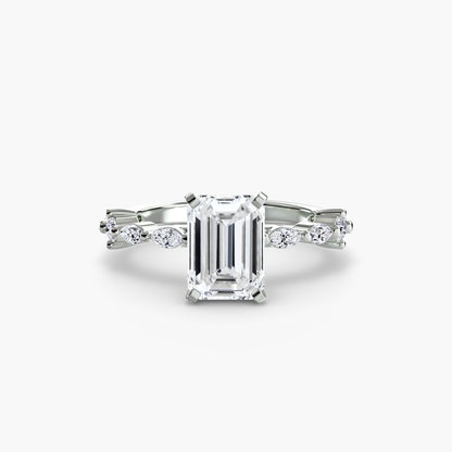Solitaire Engagement Ring with Eternity Pavé Band