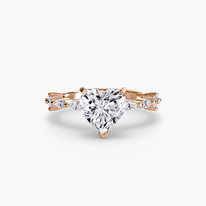 Solitaire Engagement Ring with Eternity Pavé Band