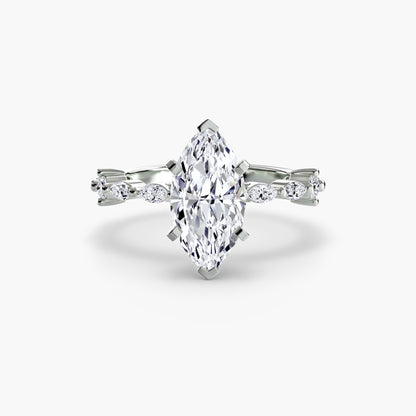 Solitaire Engagement Ring with Eternity Pavé Band