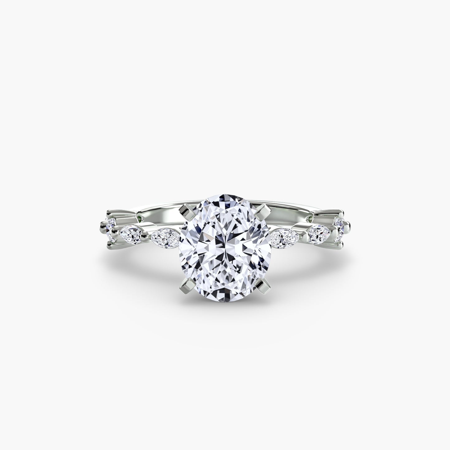 Solitaire Engagement Ring with Eternity Pavé Band