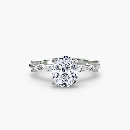 Solitaire Engagement Ring with Eternity Pavé Band