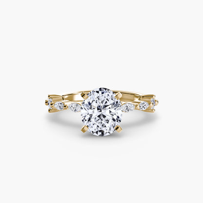 Solitaire Engagement Ring with Eternity Pavé Band