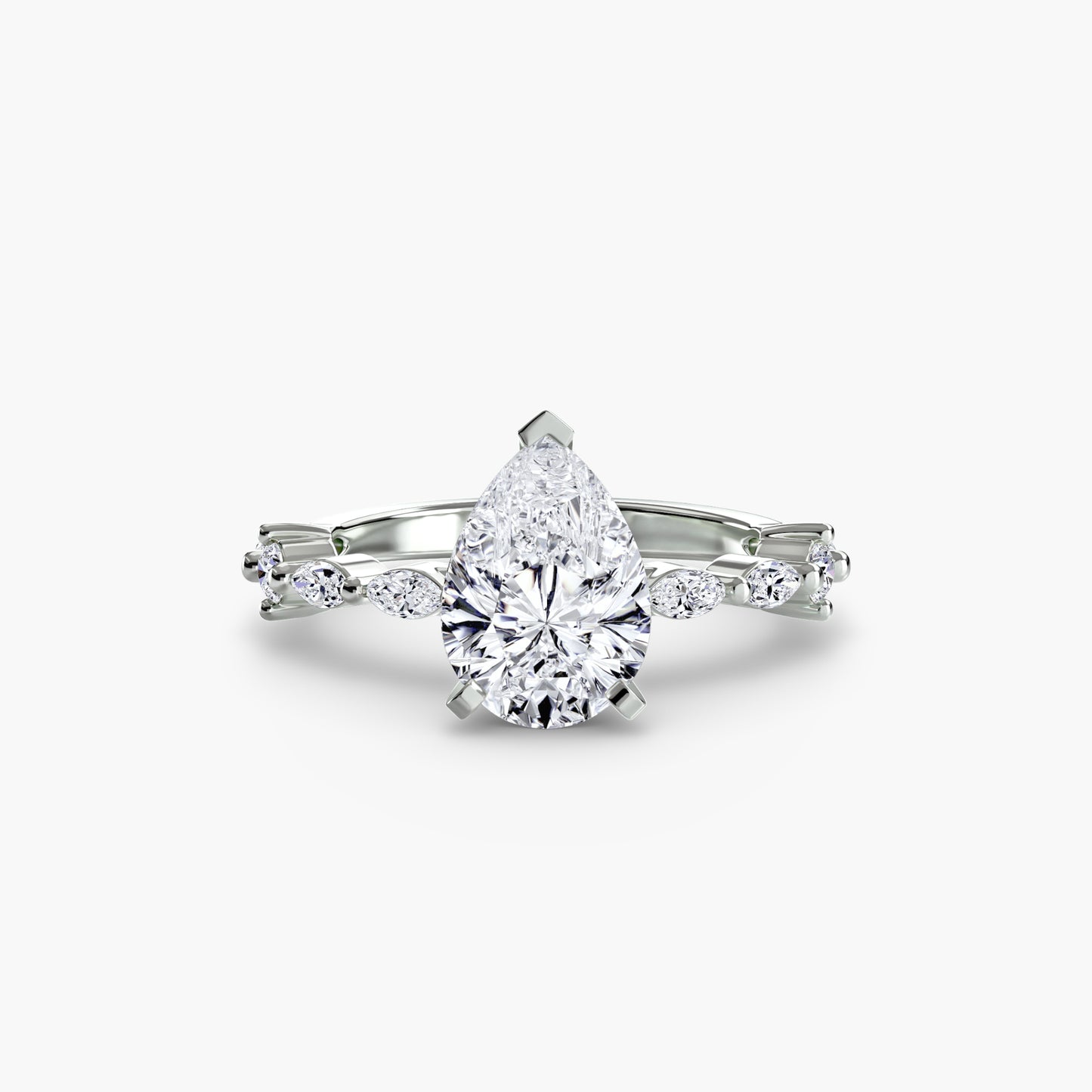 Solitaire Engagement Ring with Eternity Pavé Band