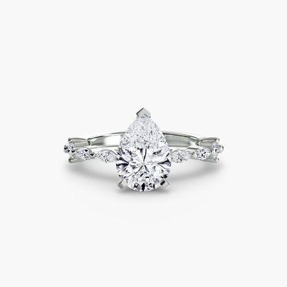 Solitaire Engagement Ring with Eternity Pavé Band