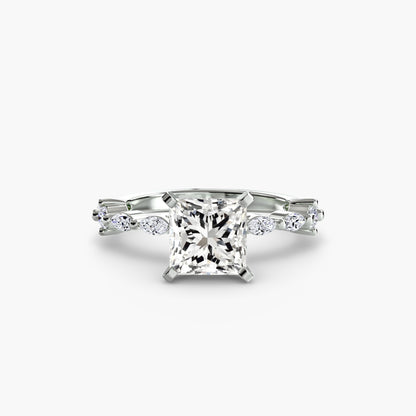 Solitaire Engagement Ring with Eternity Pavé Band