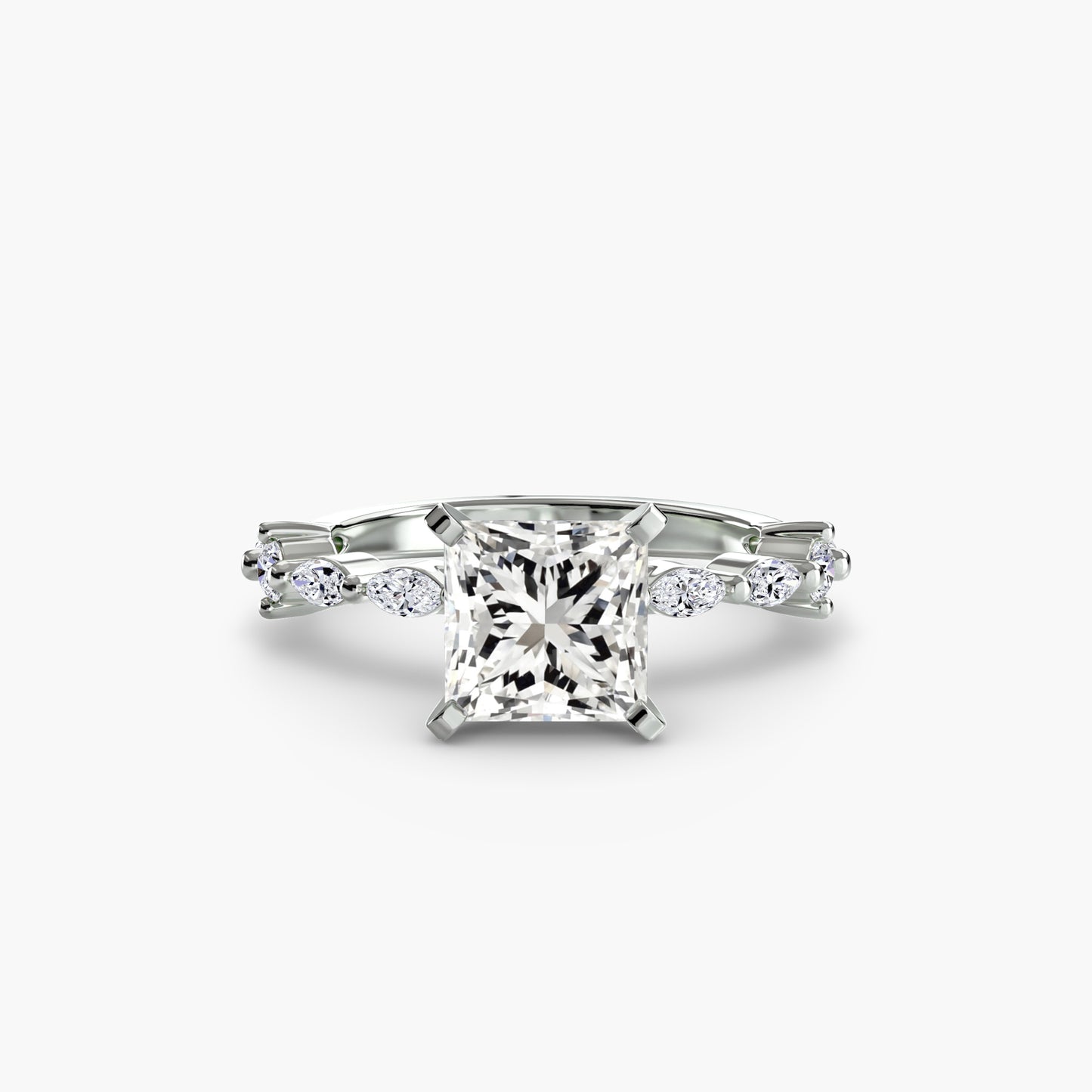 Solitaire Engagement Ring with Eternity Pavé Band