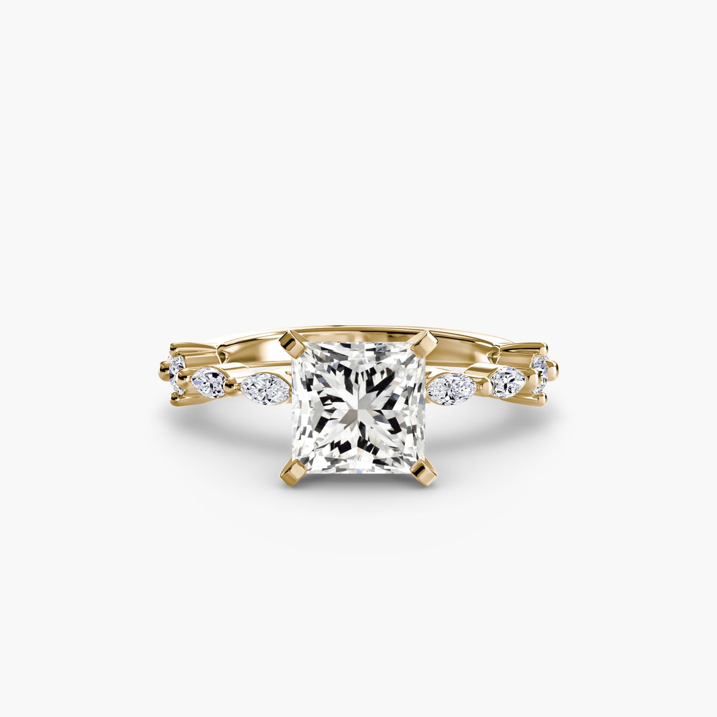 Solitaire Engagement Ring with Eternity Pavé Band