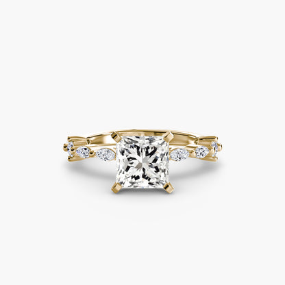Solitaire Engagement Ring with Eternity Pavé Band