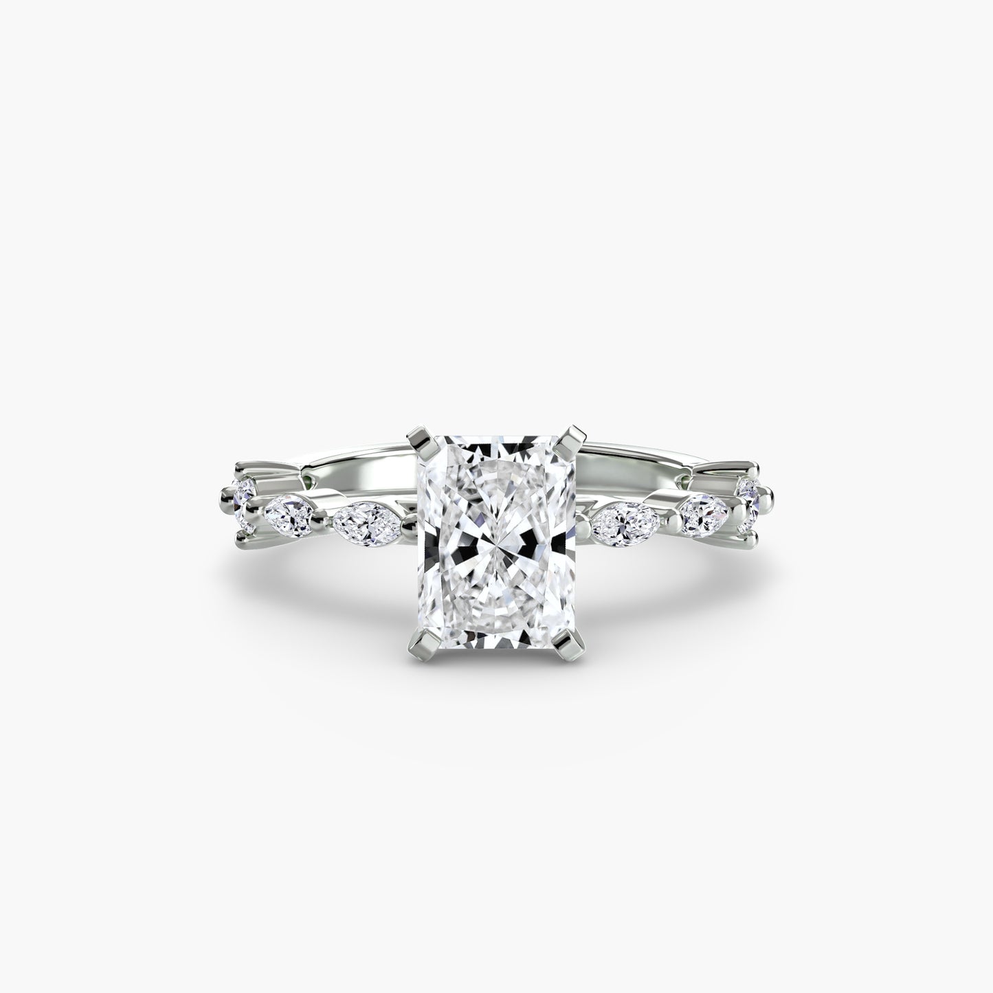 Solitaire Engagement Ring with Eternity Pavé Band