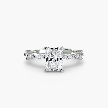 Solitaire Engagement Ring with Eternity Pavé Band