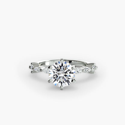 Solitaire Engagement Ring with Eternity Pavé Band