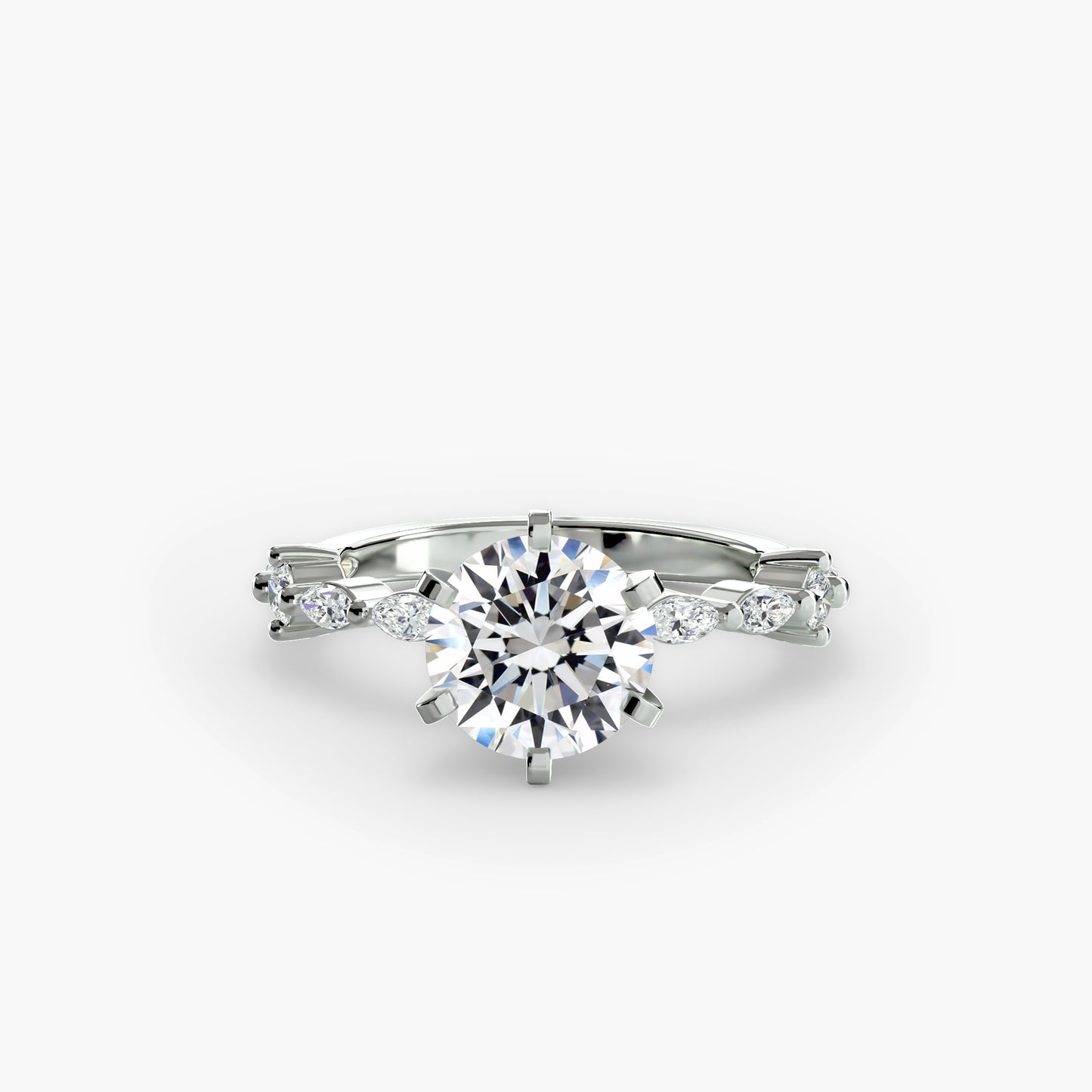 Solitaire Engagement Ring with Eternity Pavé Band