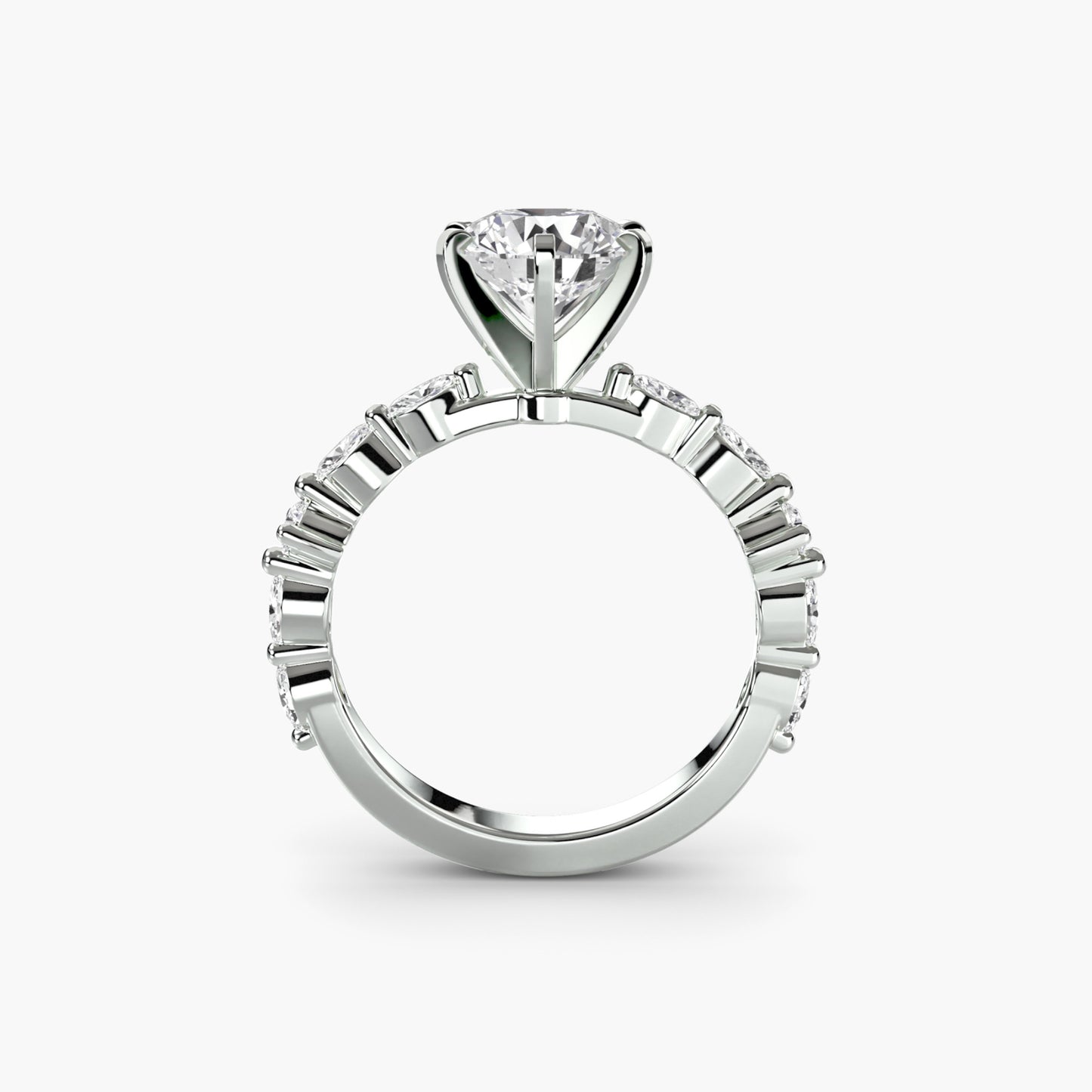 Solitaire Engagement Ring with Eternity Pavé Band