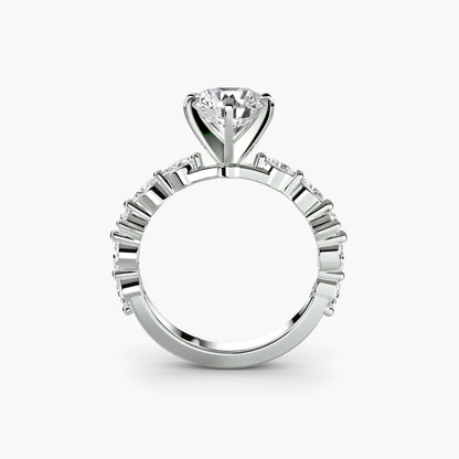 Solitaire Engagement Ring with Eternity Pavé Band