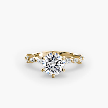 Solitaire Engagement Ring with Eternity Pavé Band