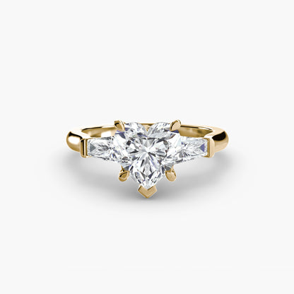 Three-Stone Engagement Ring with Baguette Side Stones