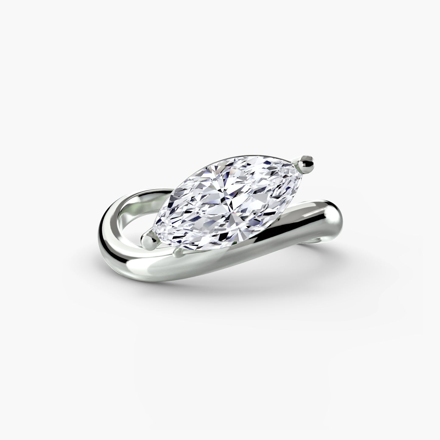 Marquise Diamond Wave Bypass Engagement Ring