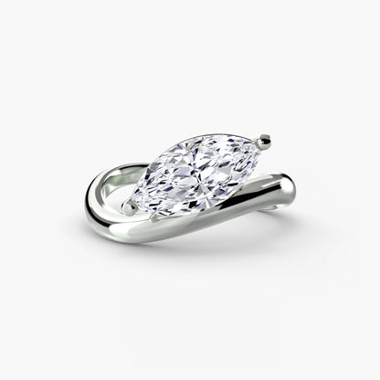 Marquise Diamond Wave Bypass Engagement Ring