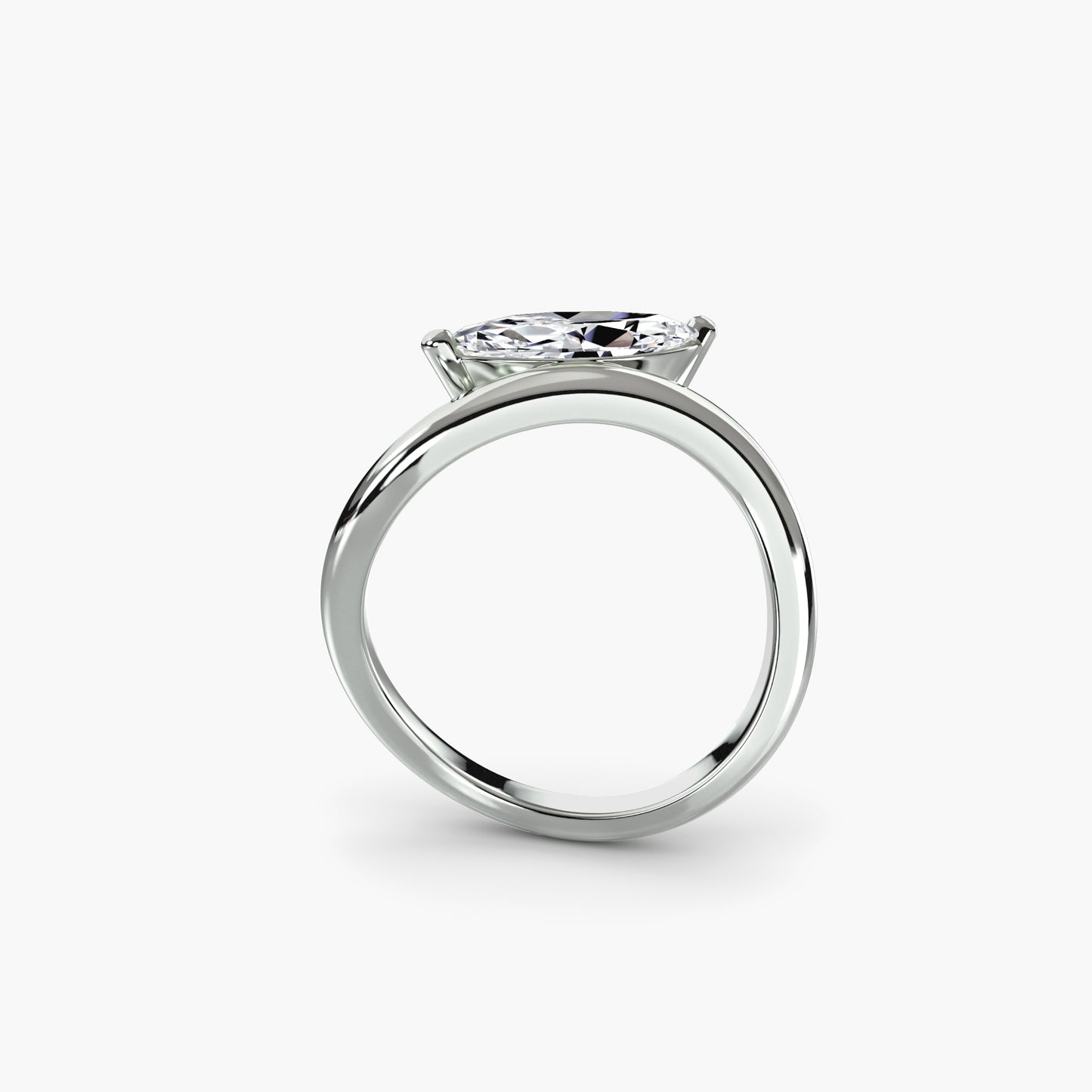 Marquise Diamond Wave Bypass Engagement Ring