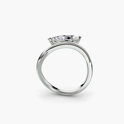 Marquise Diamond Wave Bypass Engagement Ring